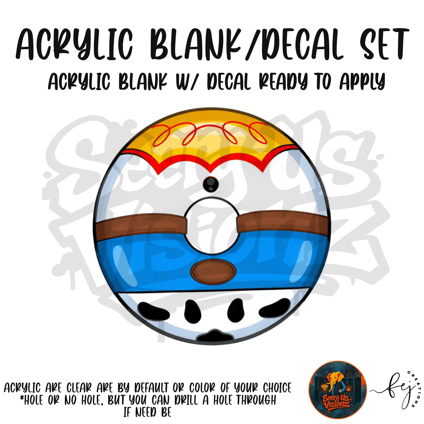 Cowgirl Donut Acrylic & Decal Kit