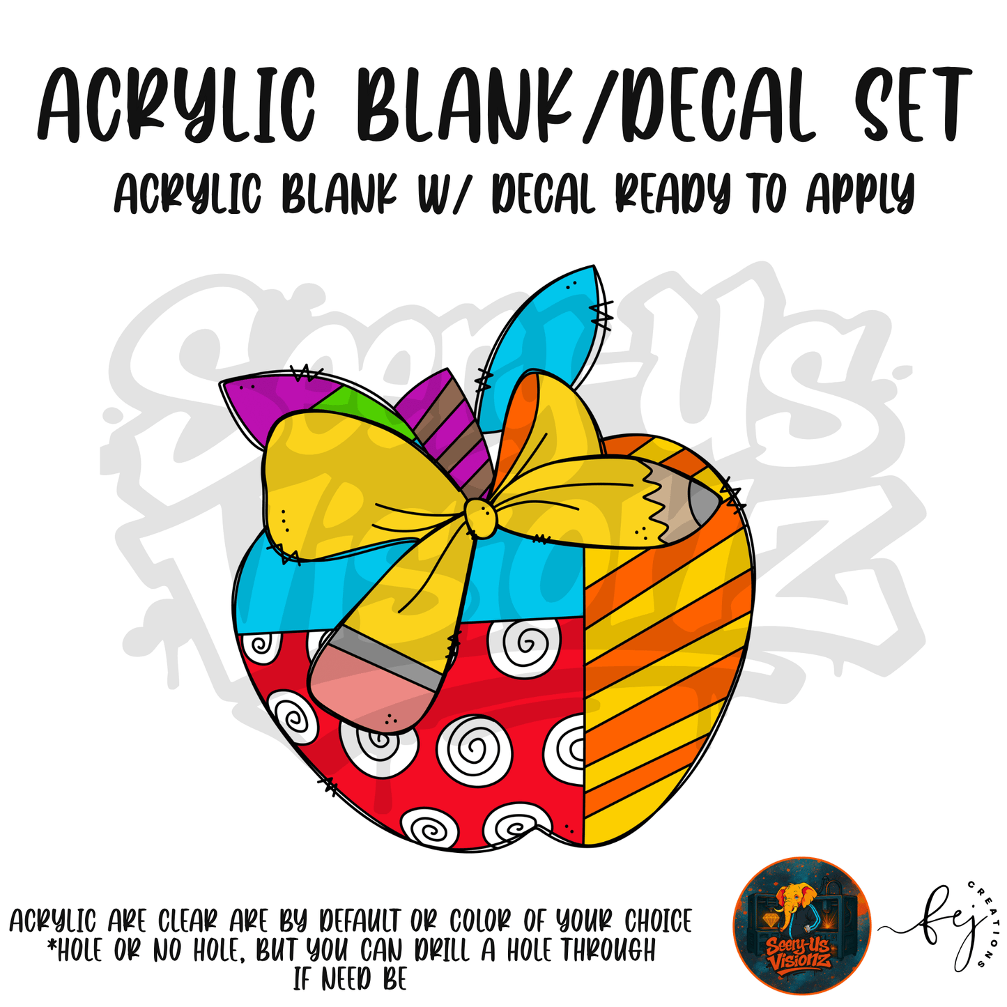 Multi Design Apple Acrylic & Decal Kit