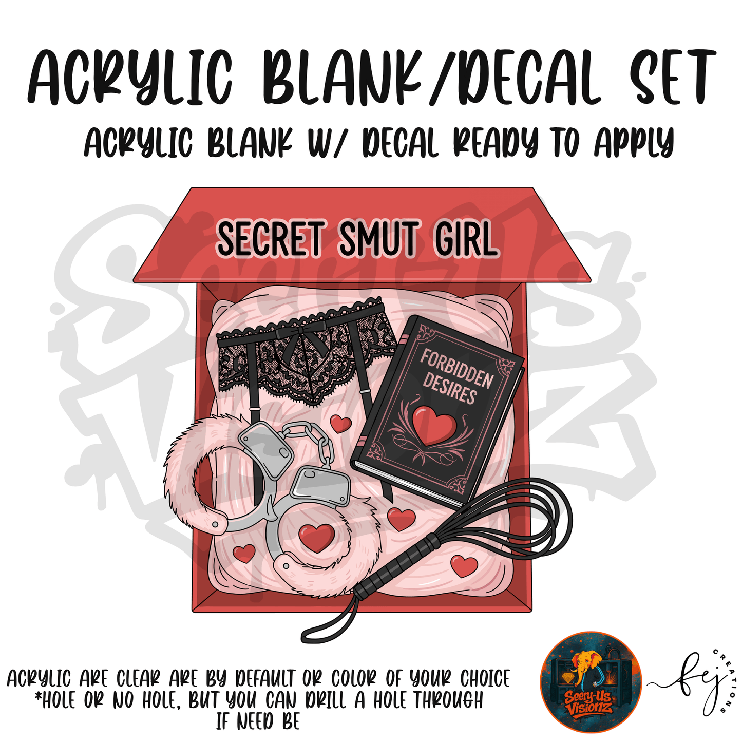 Secret Smut Girl Acrylic & Decal Kit