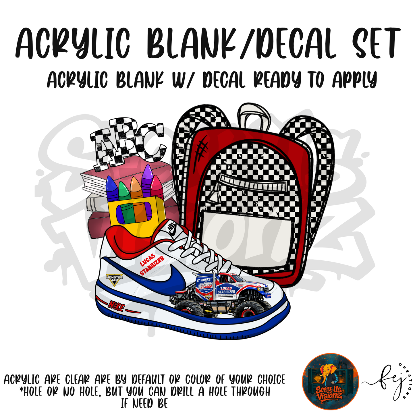 Sneaker & Backpack 4 Acrylic & Decal Kit