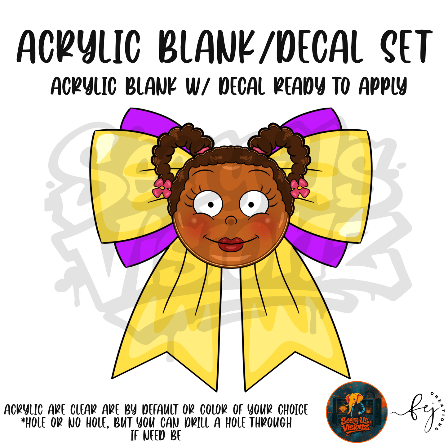 Friend Girl Face Bow Acrylic & Decal Kit
