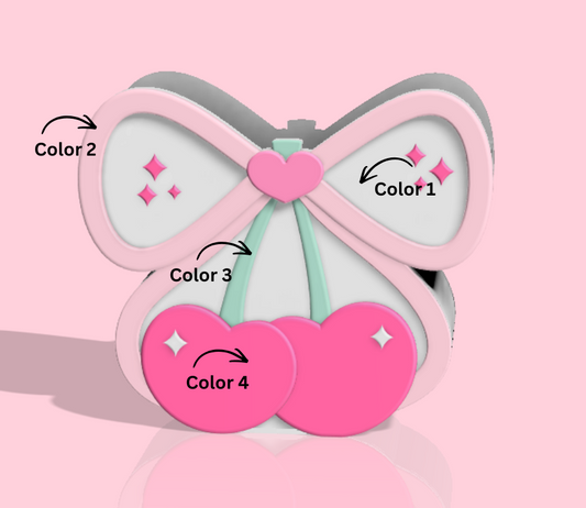 Cherry Bow Heart Pen Holder