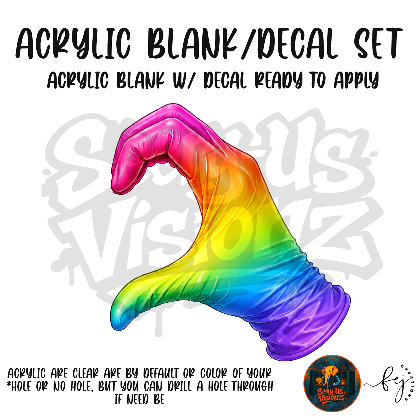Medical Single 2 Glove Rainbow Acrylic & Decal Kit