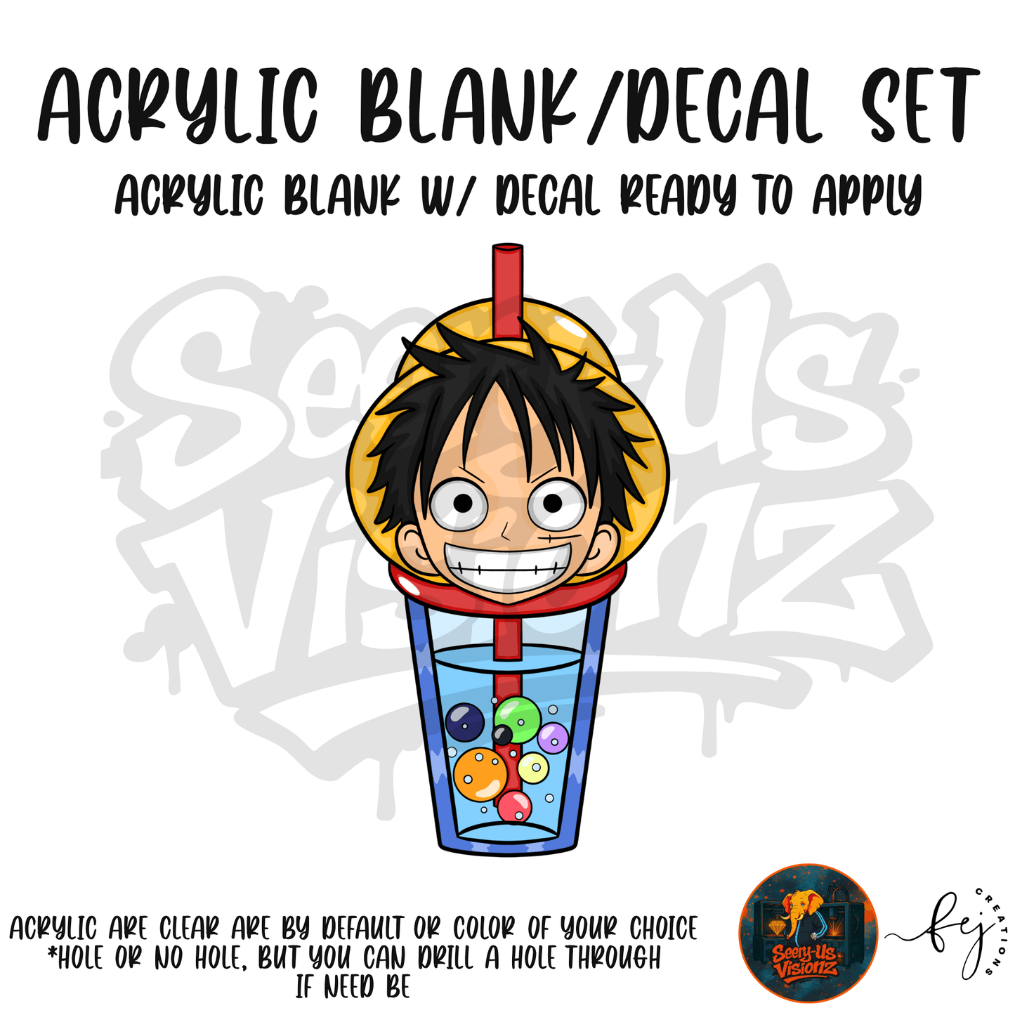 Straw Hat Adventure Cup Acrylic & Decal Kit