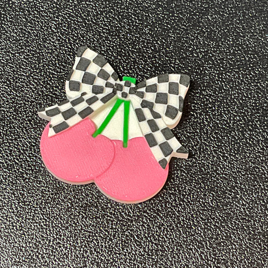 Checkered Cherry - Embellishment Flatback Charm