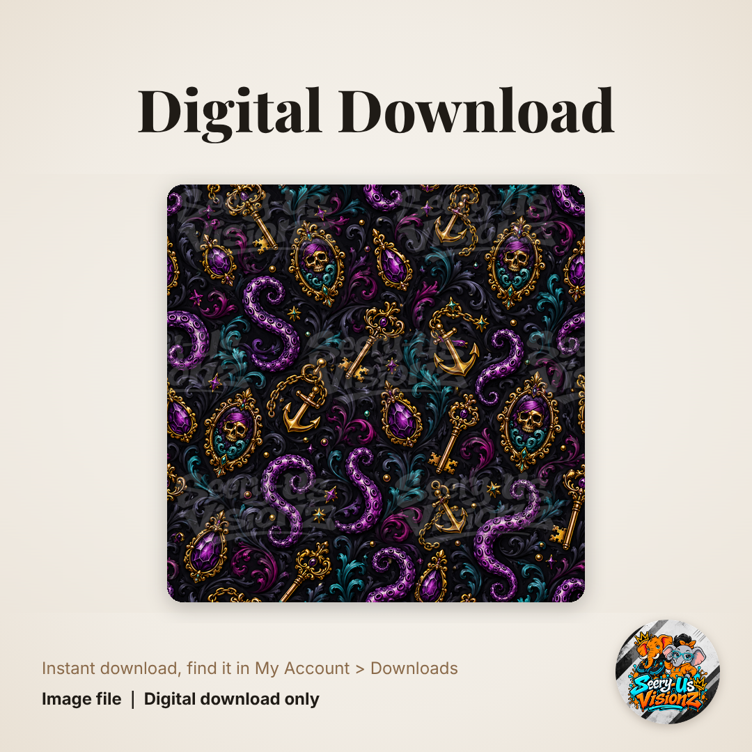 Gothic Anchor Key Pattern Paper digital download