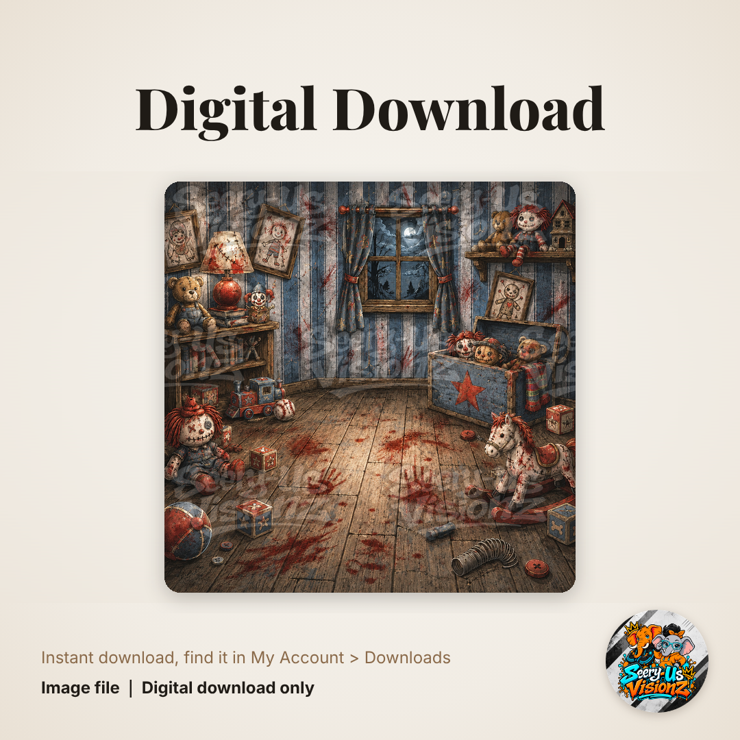 Creepy Bloody Nursery Background digital download