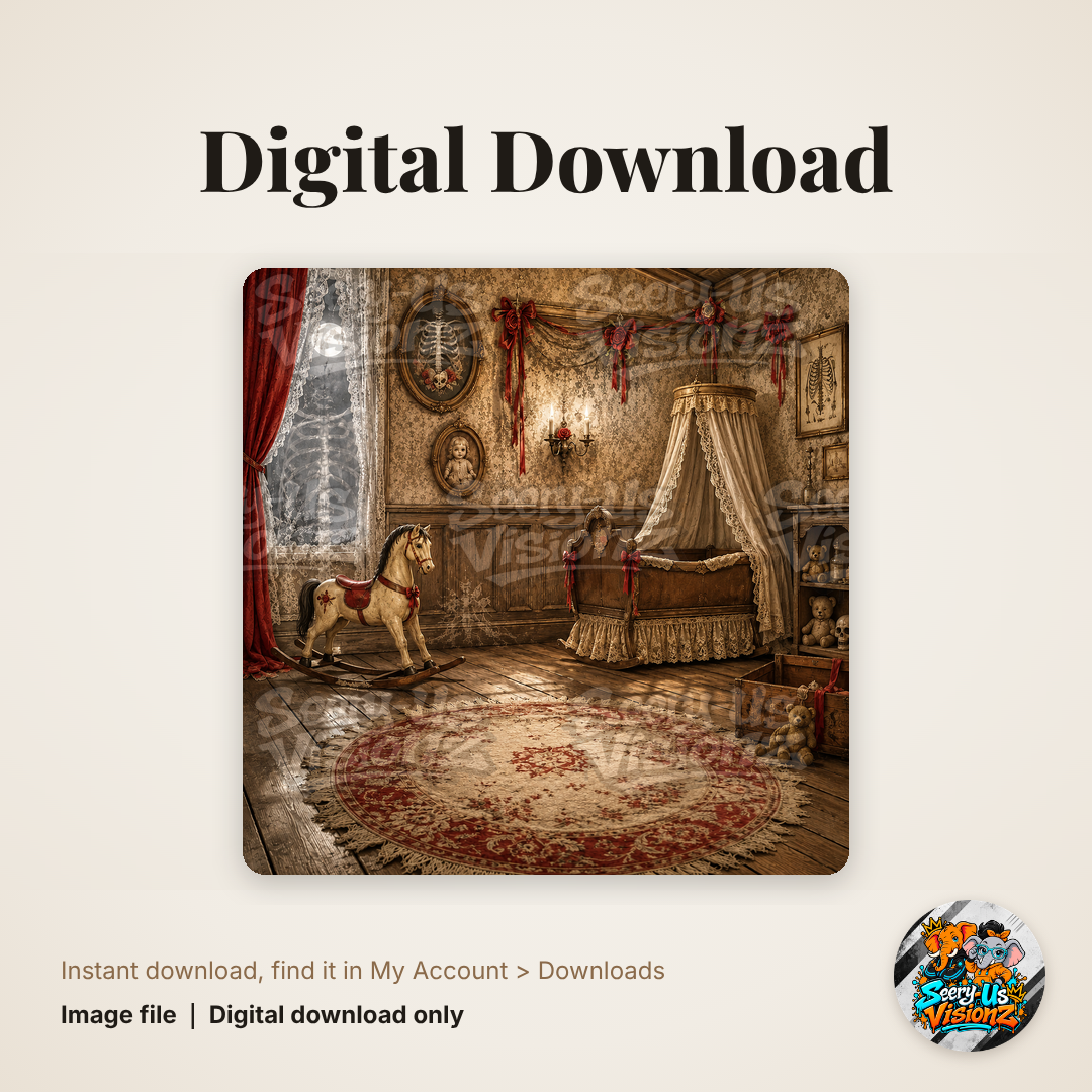 Victorian Haunted Nursery Background digital download