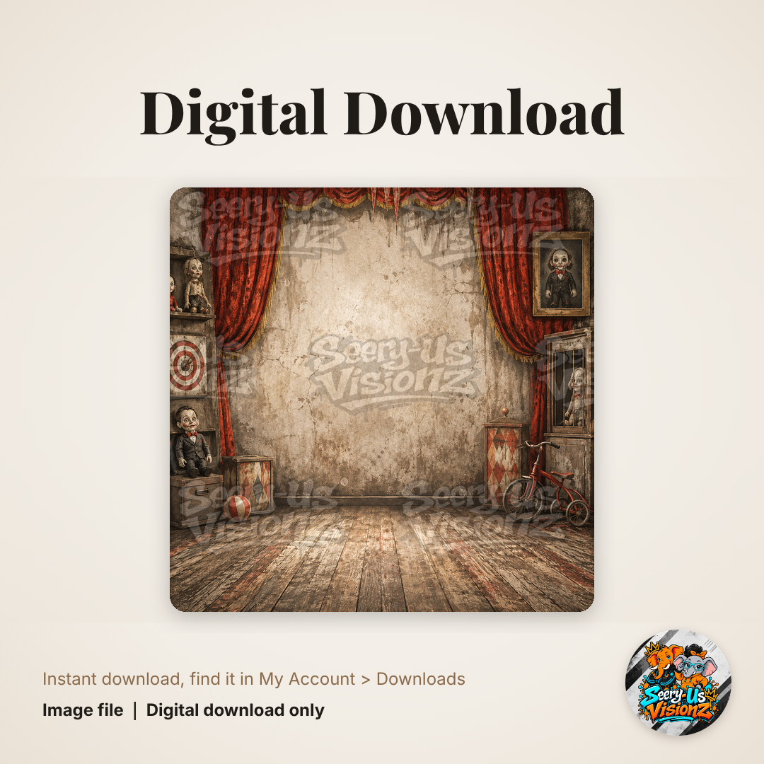 Creepy Carnival Stage Background digital download