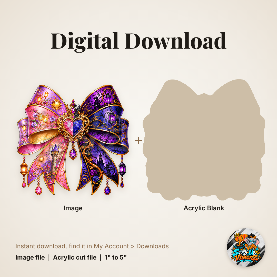 Tower Princess Lantern Split Bow acrylic blank and digital download