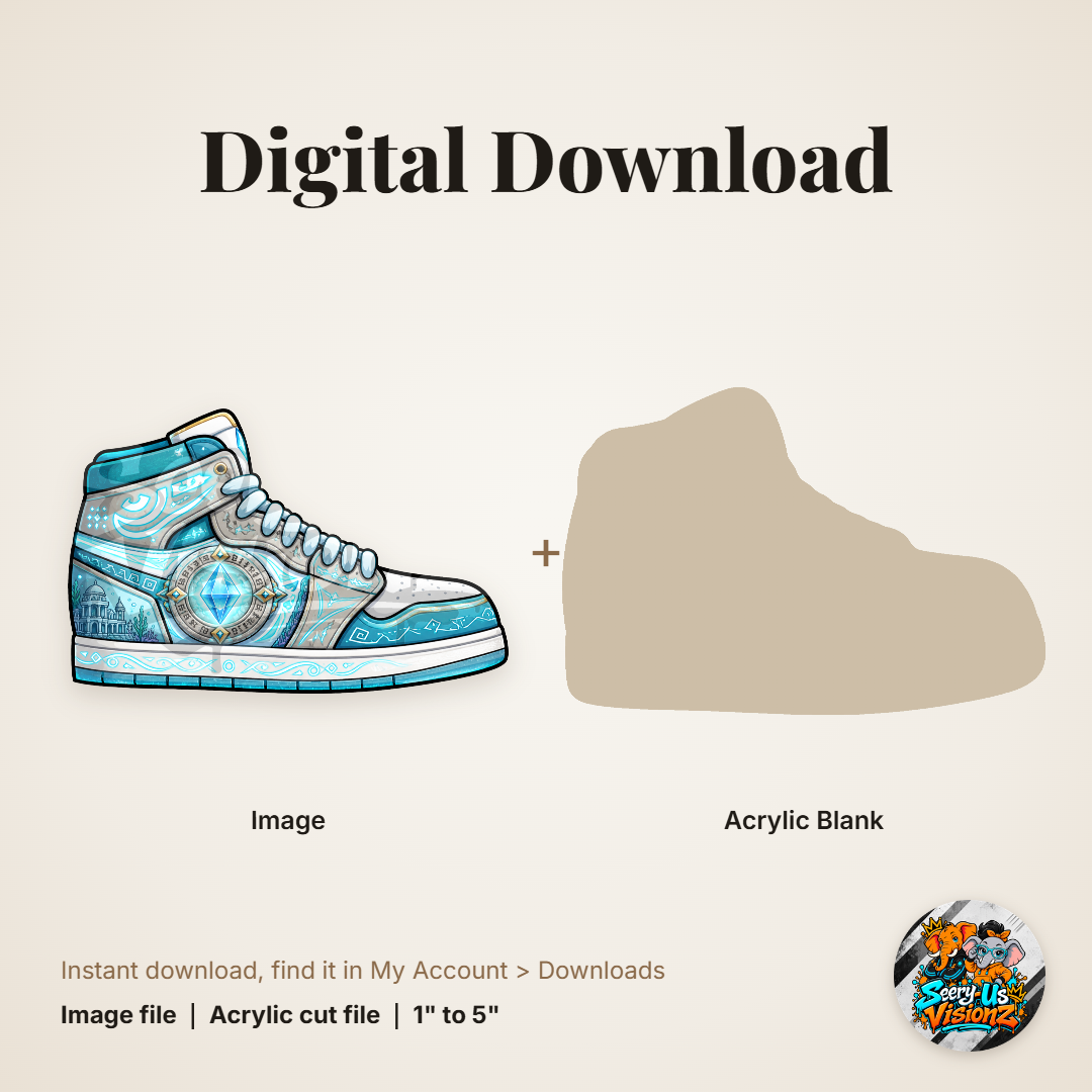 Ice Crystal Sneaker acrylic blank and digital download
