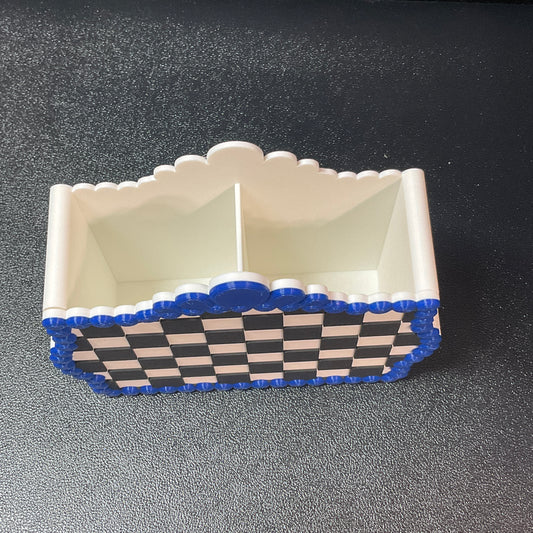 Checkered Turquoise Pen Holder