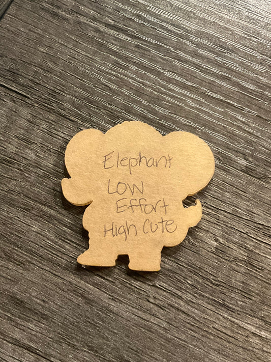 Elephant Low Effort- Custom Cut w/ Digital Download- 5 Pack