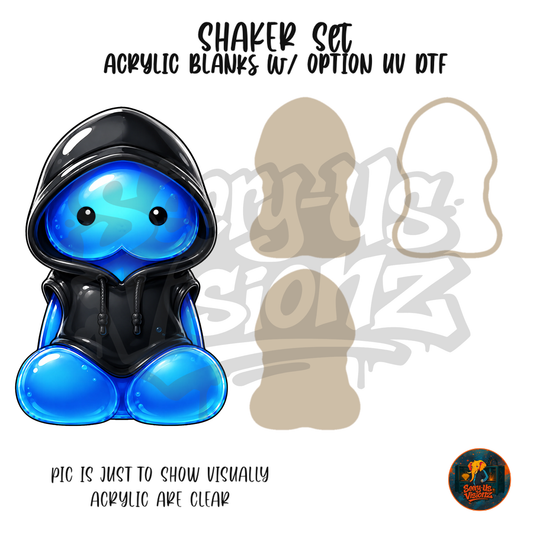 Blue Hoodie Jelly shaker set acrylic blanks
