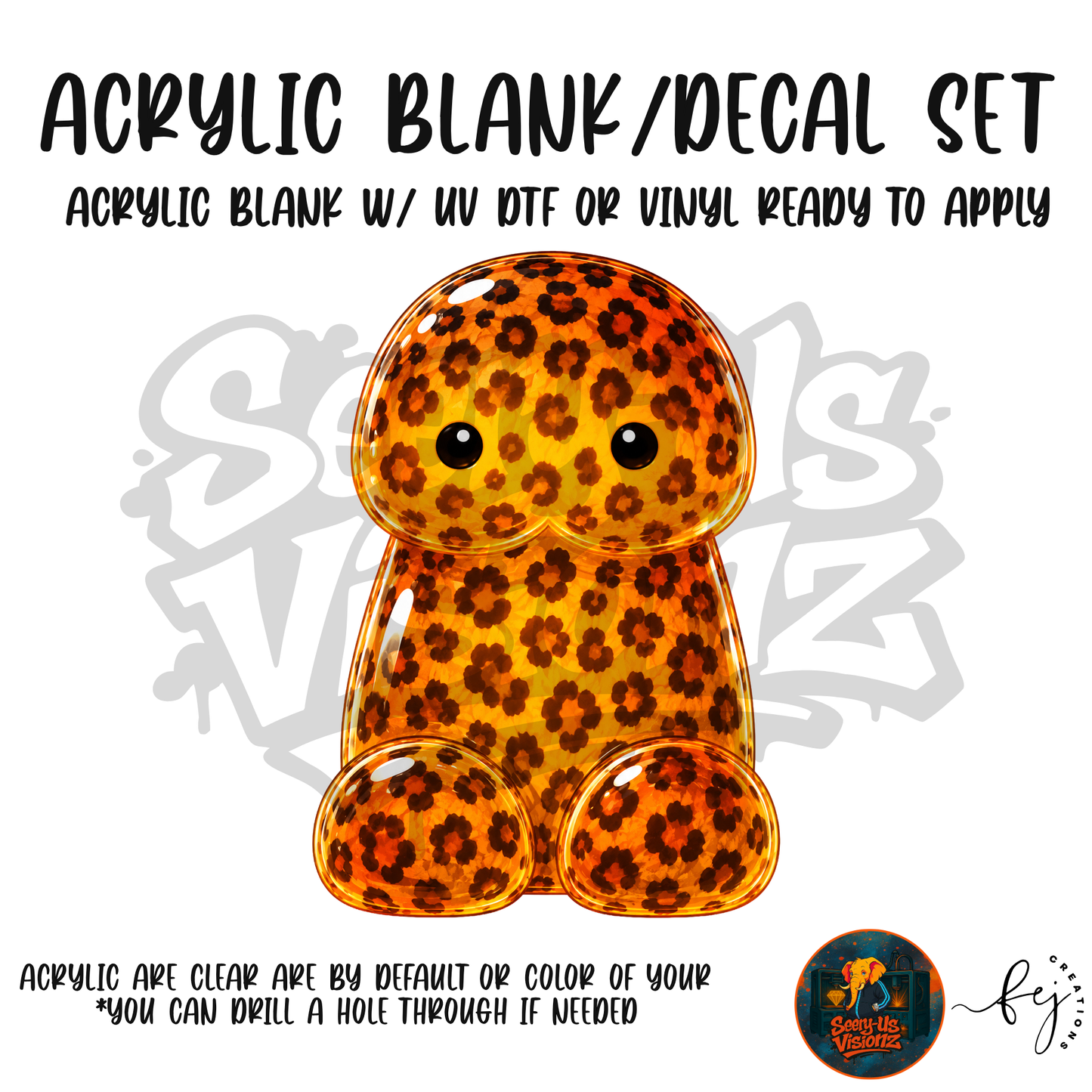 Leopard Jelly acrylic blank and decal kit