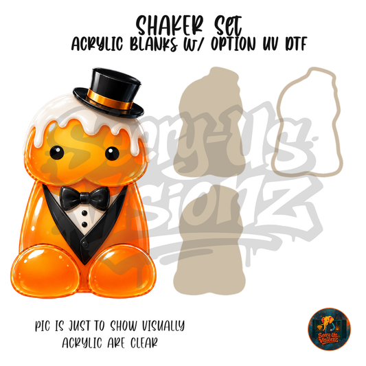 Creamsicle Tuxedo Jelly shaker set acrylic blanks