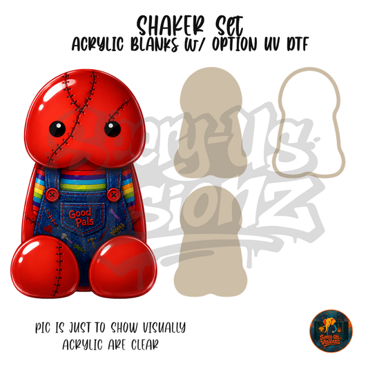 Stitched Overalls Jelly shaker set acrylic blanks