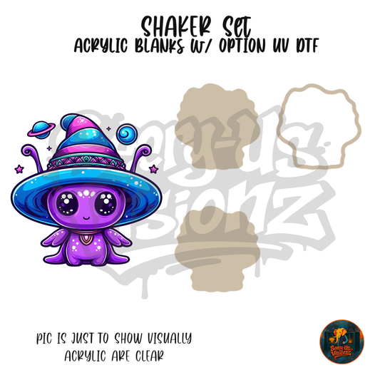 Cosmic Wizard Alien shaker set acrylic blanks