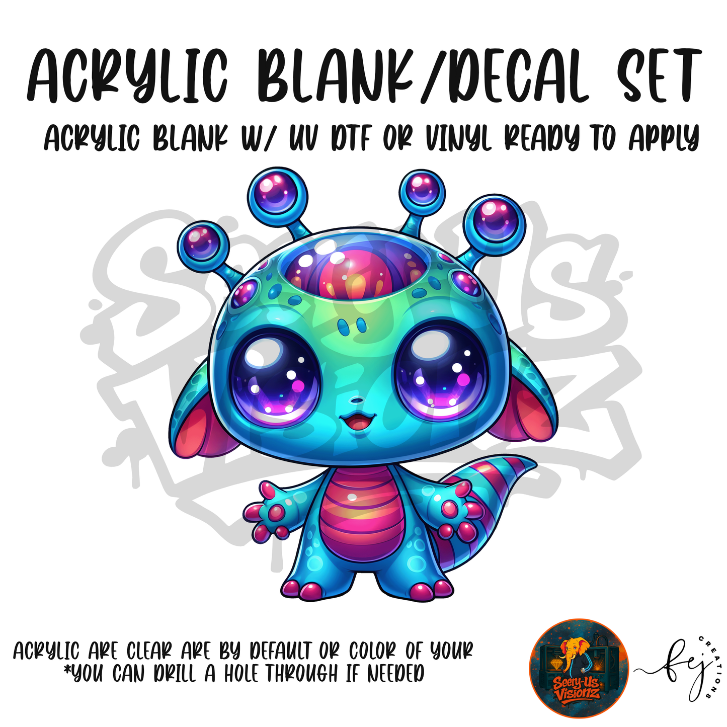 Five Eye Alien acrylic blank and decal kit