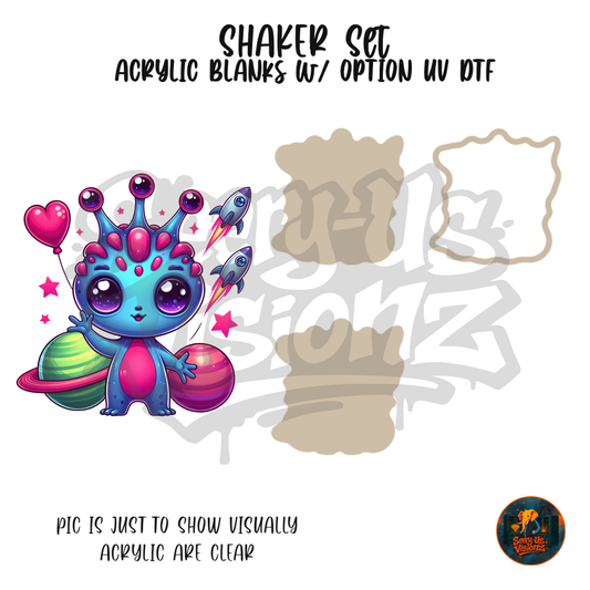 Crowned Alien shaker set acrylic blanks