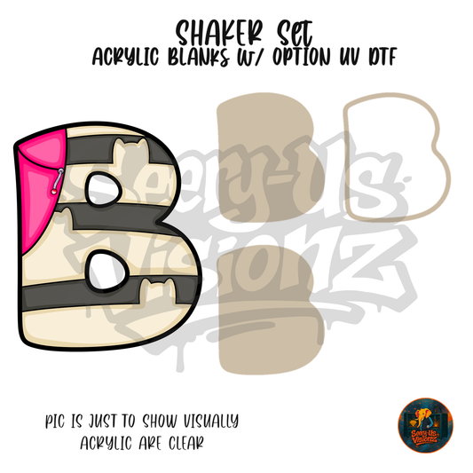 Letter B Striped shaker set acrylic blanks