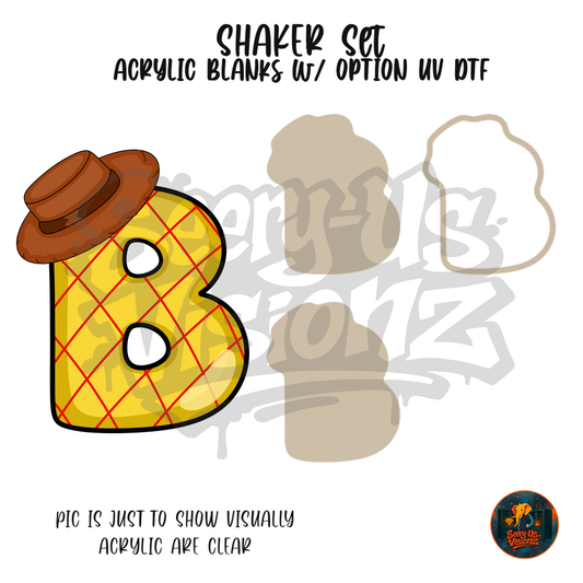 Letter B Cowboy Hat shaker set acrylic blanks