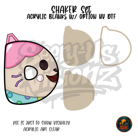 Letter D Kitty shaker set acrylic blanks