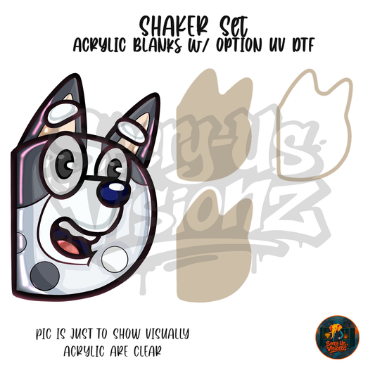 Letter D Spotted Dog shaker set acrylic blanks
