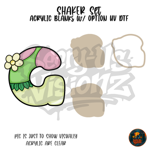 Letter G Flower Dress shaker set acrylic blanks