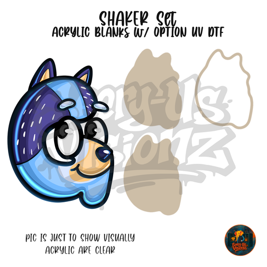 Letter G Heeler Pup shaker set acrylic blanks
