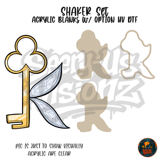 Letter K Fairy Key shaker set acrylic blanks