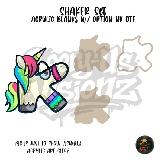 Letter K Unicorn shaker set acrylic blanks