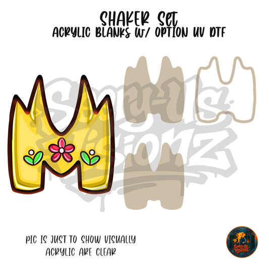 Letter M Flower Crown shaker set acrylic blanks