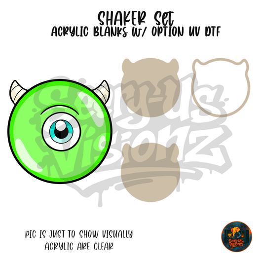 Letter O One Eye Monster shaker set acrylic blanks