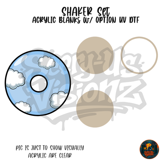 Letter O Sky Clouds shaker set acrylic blanks