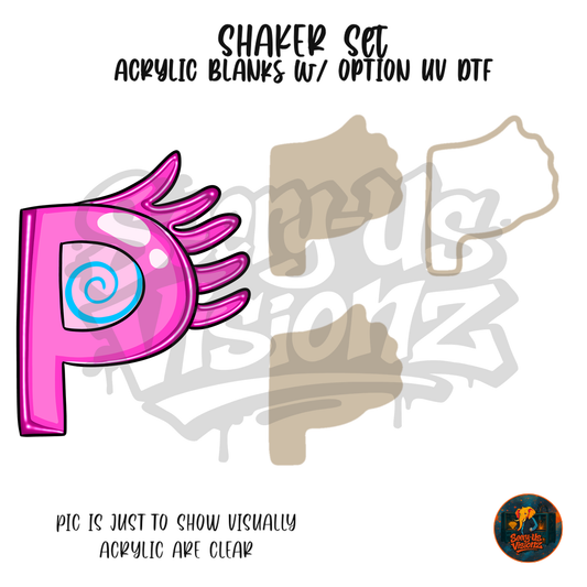 Letter P Pink shaker set acrylic blanks