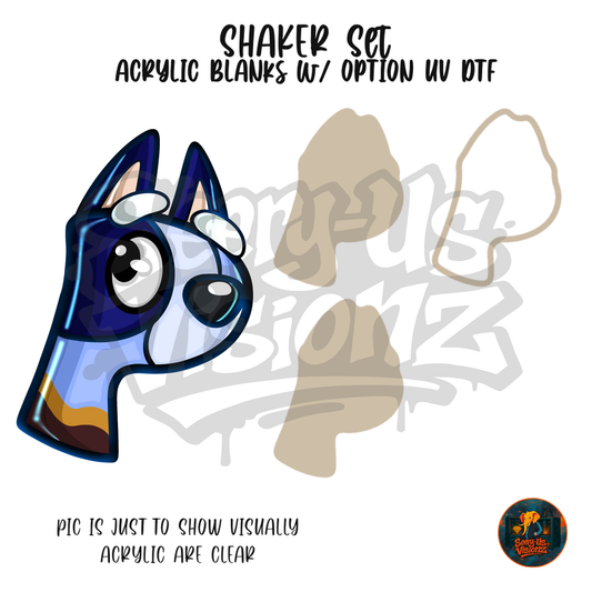 Letter P Heeler Pup shaker set acrylic blanks