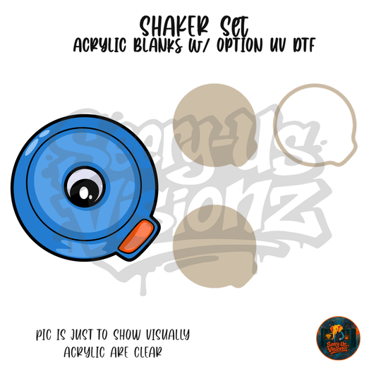 Letter Q Blue Eyeball shaker set acrylic blanks