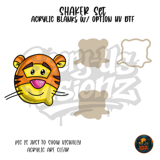 Letter Q Tiger shaker set acrylic blanks