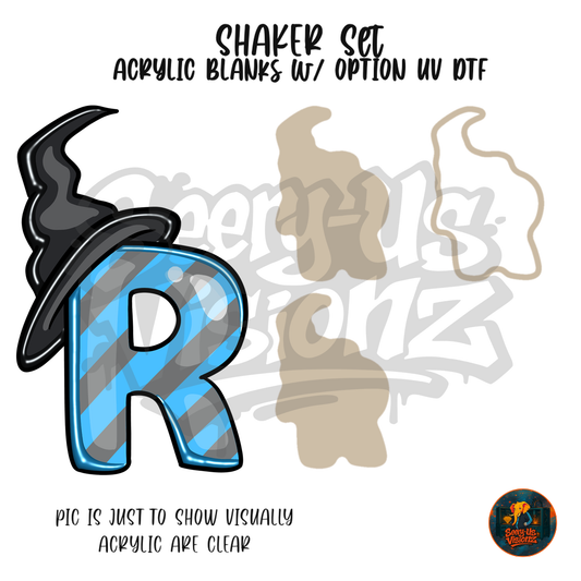 Letter R Witch Hat shaker set acrylic blanks