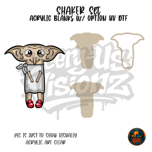 Letter T House Elf shaker set acrylic blanks