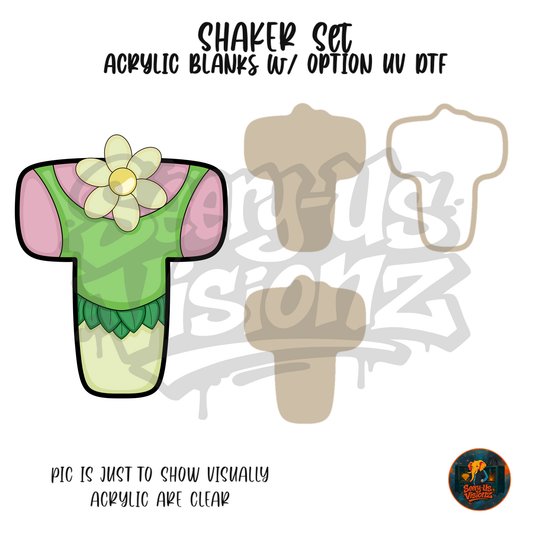 Letter T Flower Dress shaker set acrylic blanks
