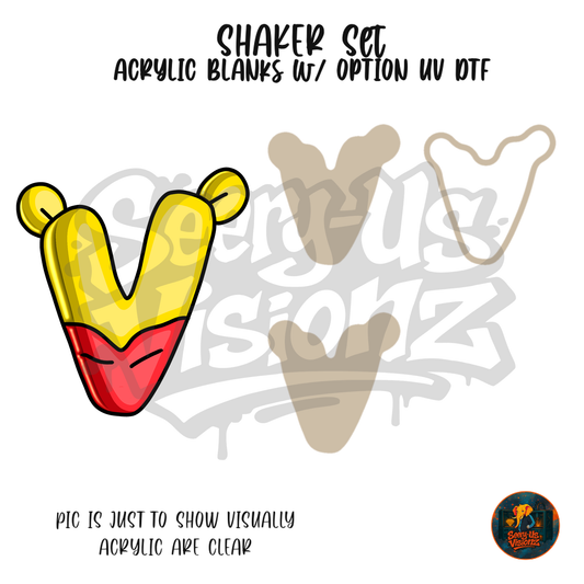 Letter V Honey Bear shaker set acrylic blanks