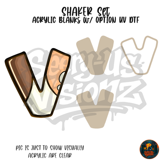 Letter V Stripes shaker set acrylic blanks