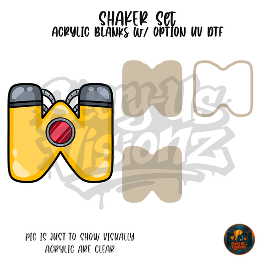Letter W Goggle Helper shaker set acrylic blanks