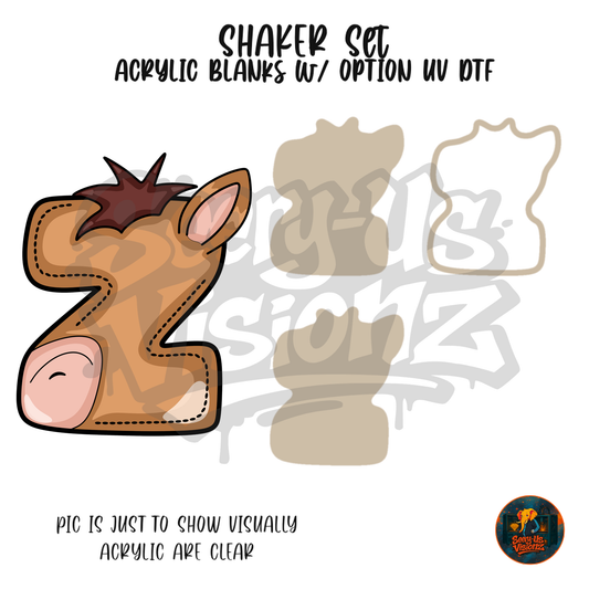Letter Z Toy Horse shaker set acrylic blanks