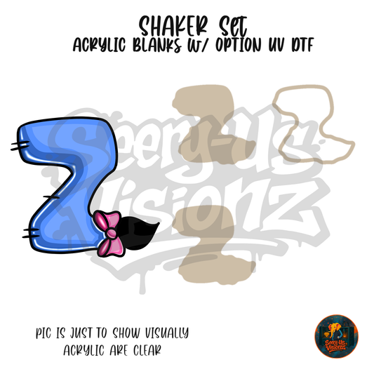 Letter Z Gloomy Donkey shaker set acrylic blanks