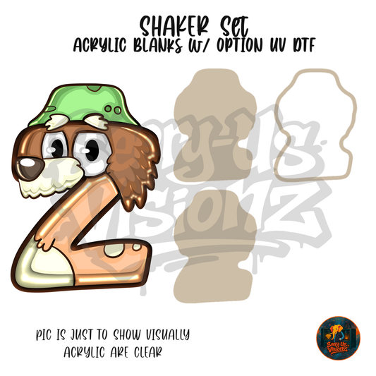 Letter Z Puppy Bucket Hat shaker set acrylic blanks