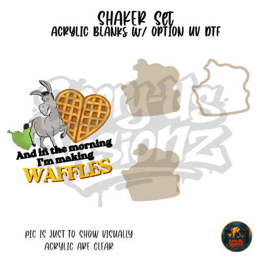 Morning Waffles Donkey shaker set acrylic blanks