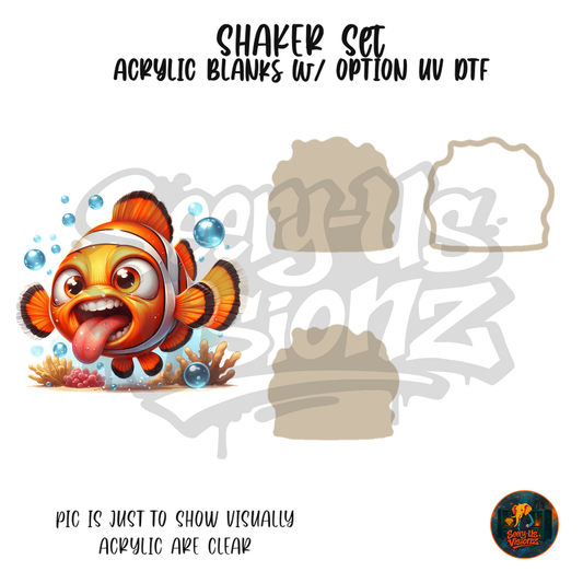 Silly Clownfish Tongue shaker set acrylic blanks